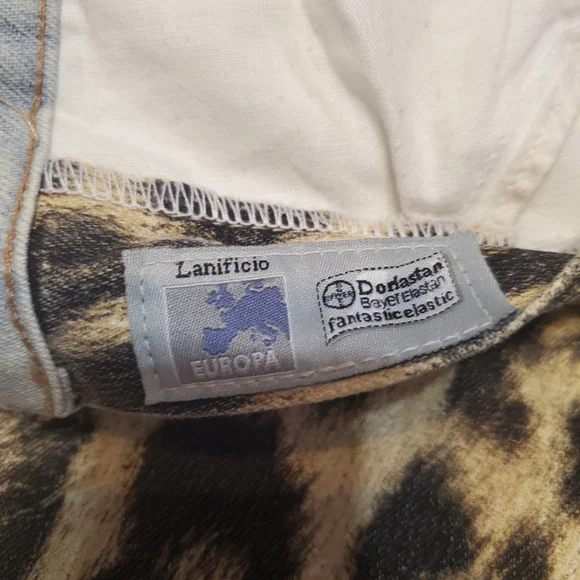 Roberto Cavalli Animal Print Leopard Tie Dye Crystal Chain Jeants Pants S - Picture 15 of 17